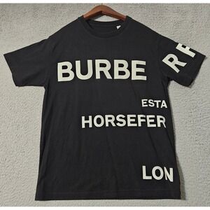 Burberry Black With White Lettering‎ Horseferry Road Cotton Size XXS T-shirt